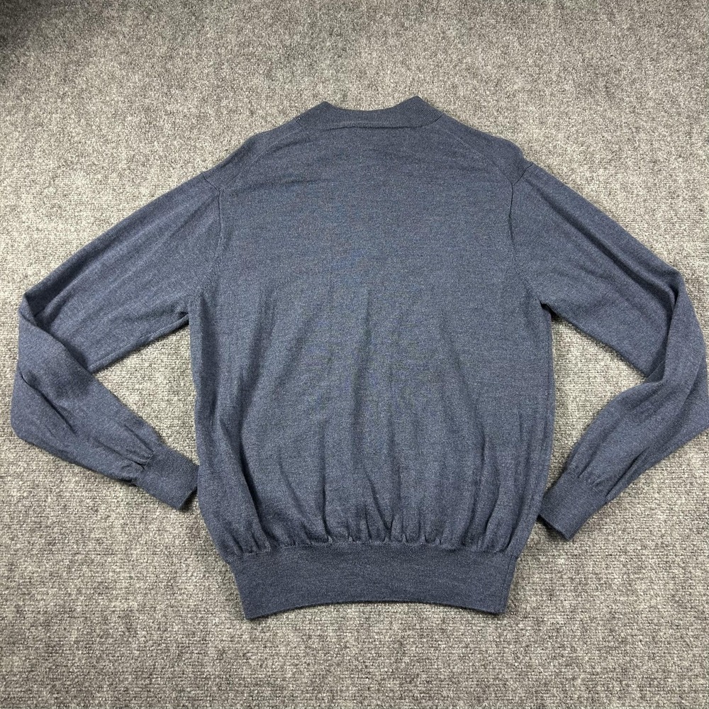 Peter‎ Millar Sweater Mens XL Blue Merino Wool 1/4 Zip Mock Neck Pullover - Picture 4 of 6